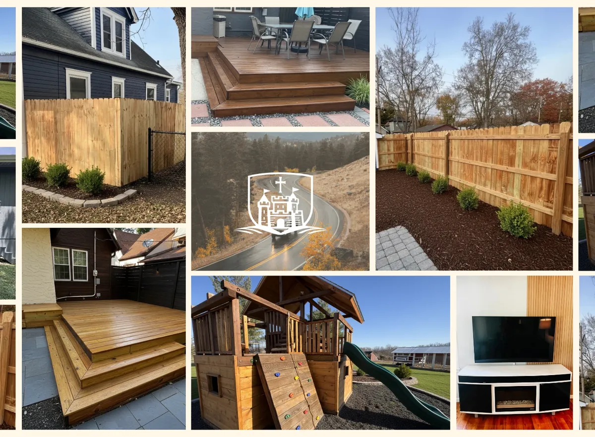 Kingdom Builders project collage - decks, fences, outdoor living